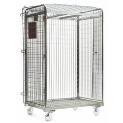 MEAT TROLLEY SECURITY ROLL CAGE WITH HOOKS BIG VOLUME